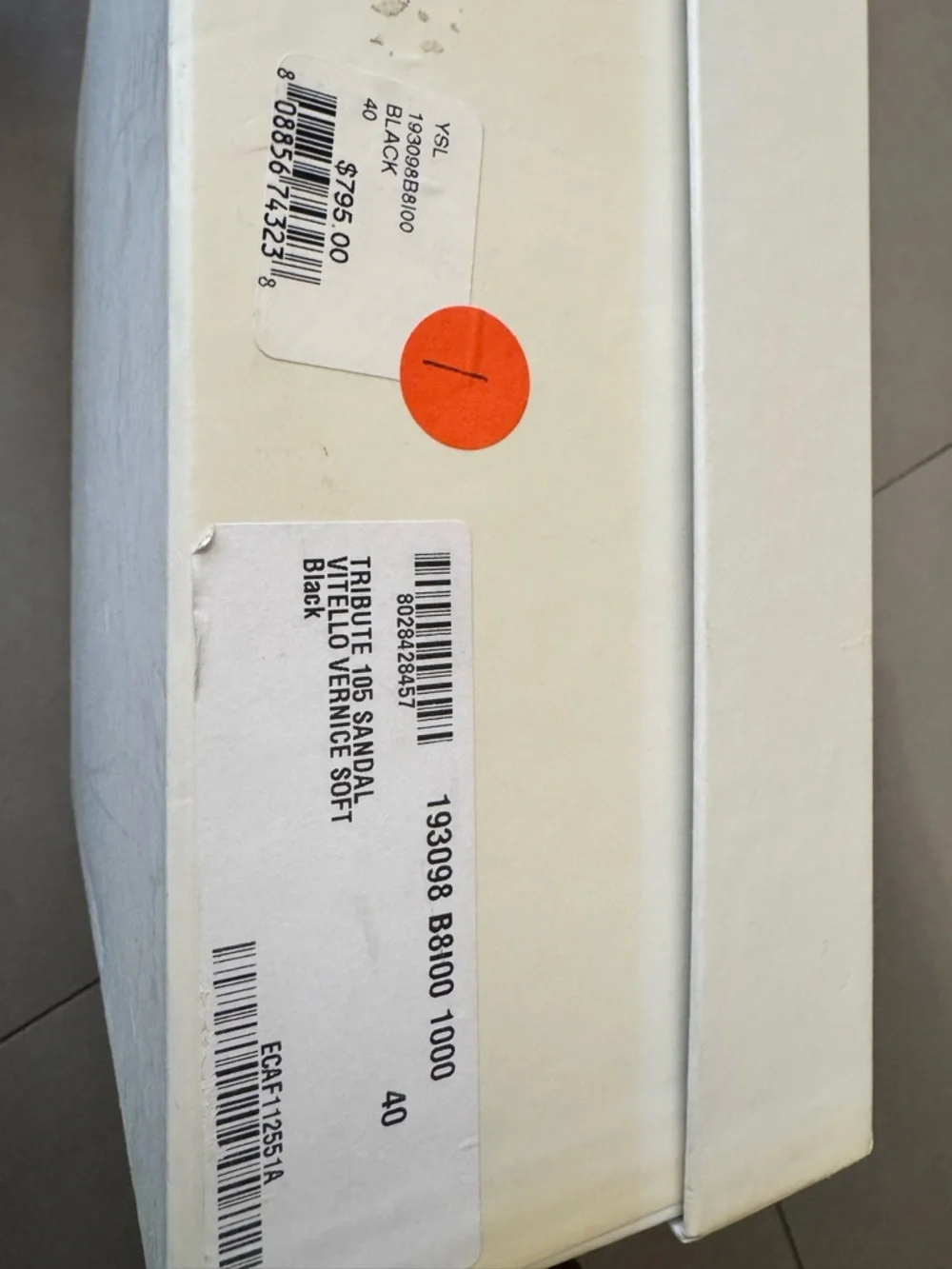 Saint Laurent Tribute Platform Sandals Black Patent Size 9 - Picture 7 of 7